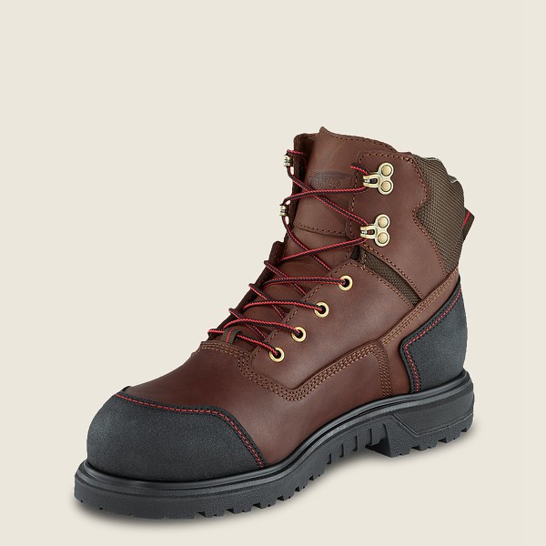 Mens Red Wing Brnr Xp - 6-inch Waterproof Soft Toe - Work Boots Brown/Black - RZP213975